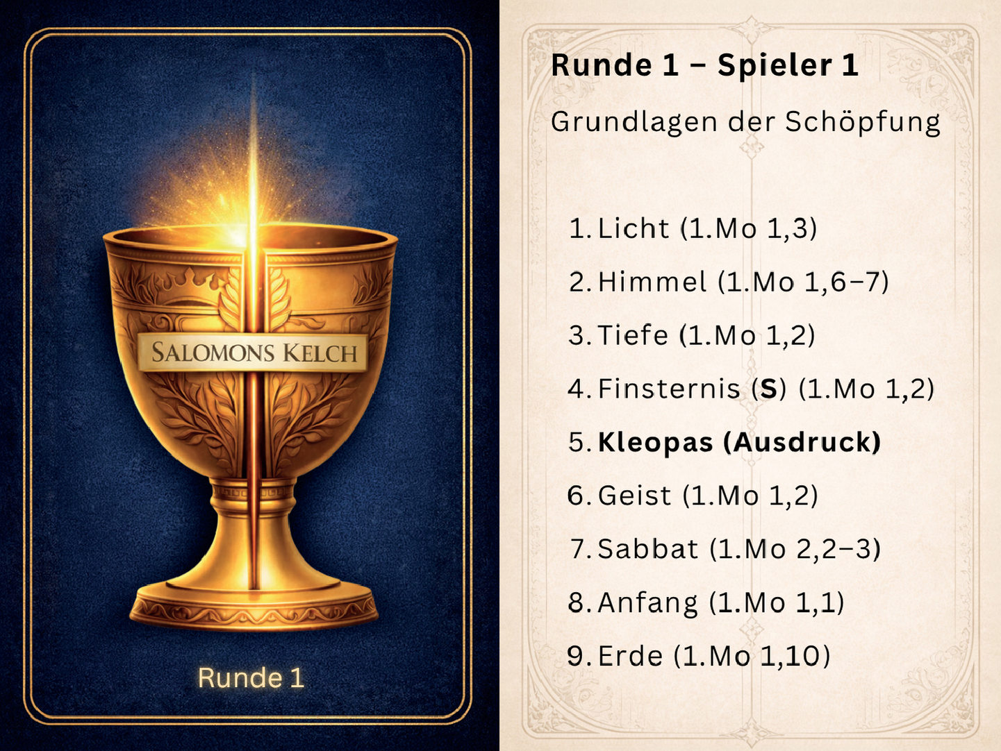 Salomons Kelch – Spielkarten